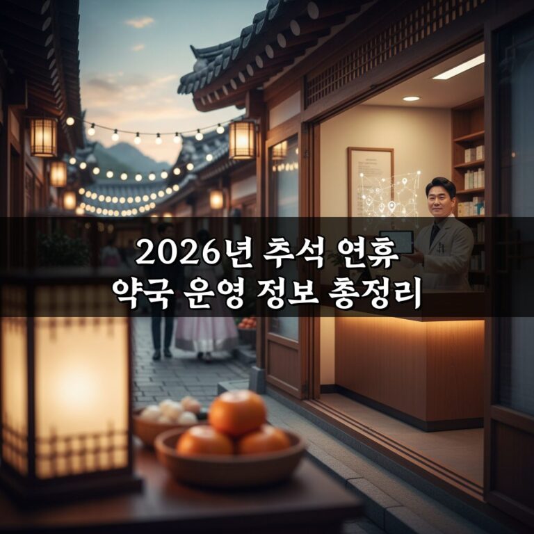 2026년 추석 연휴 약국 운영 정보 총정리