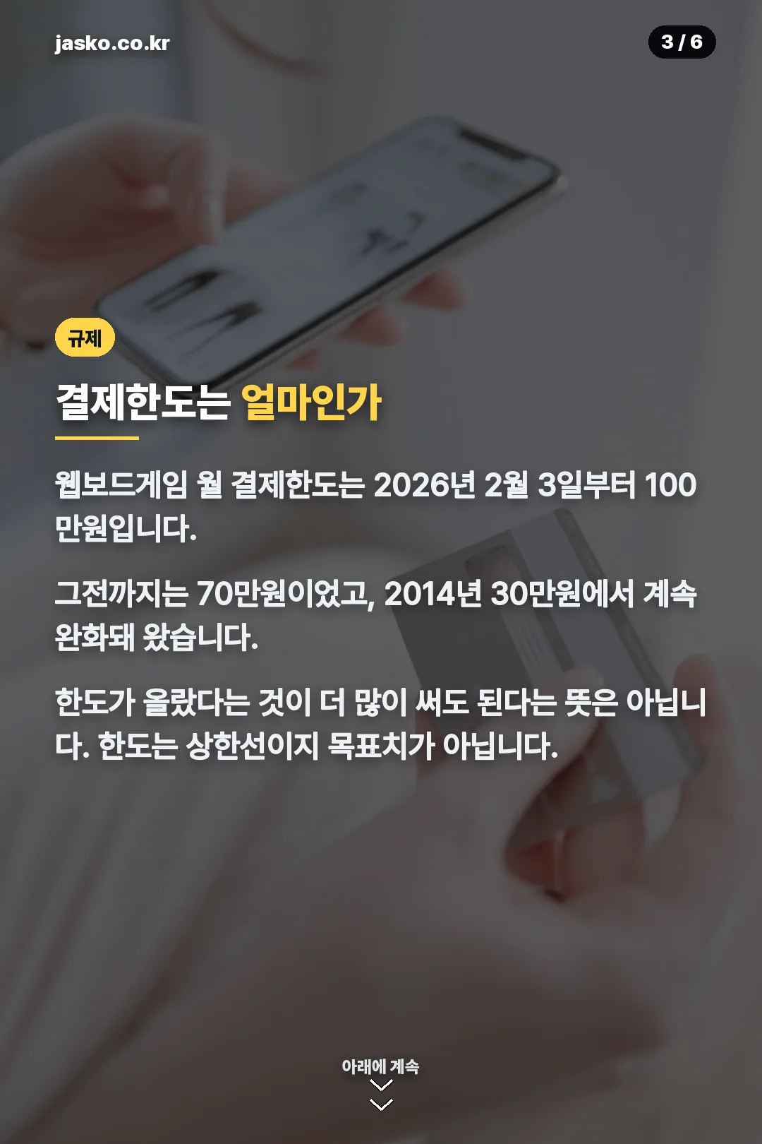 결제한도 연혁