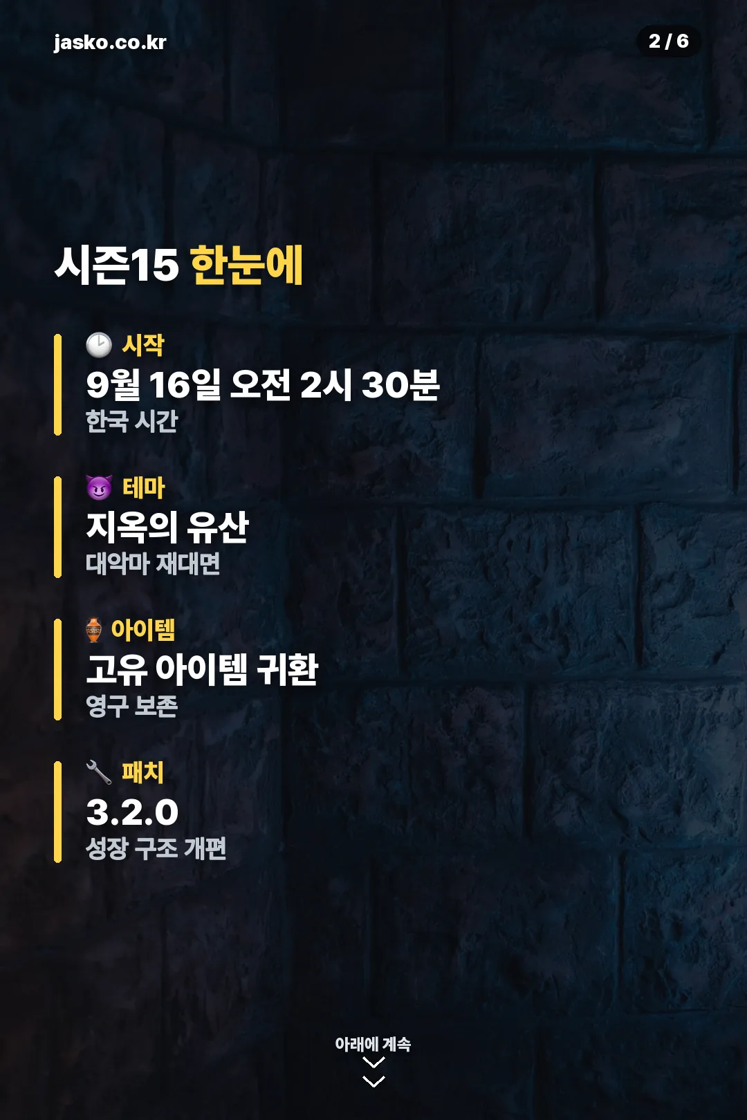 시즌15 한눈에 보기