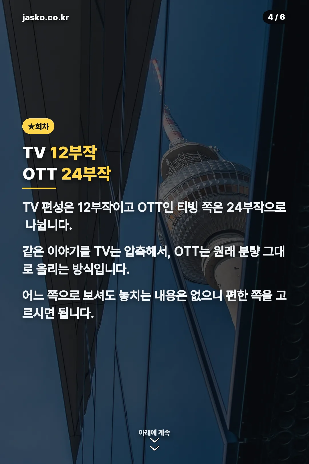 TV와 OTT 회차 차이