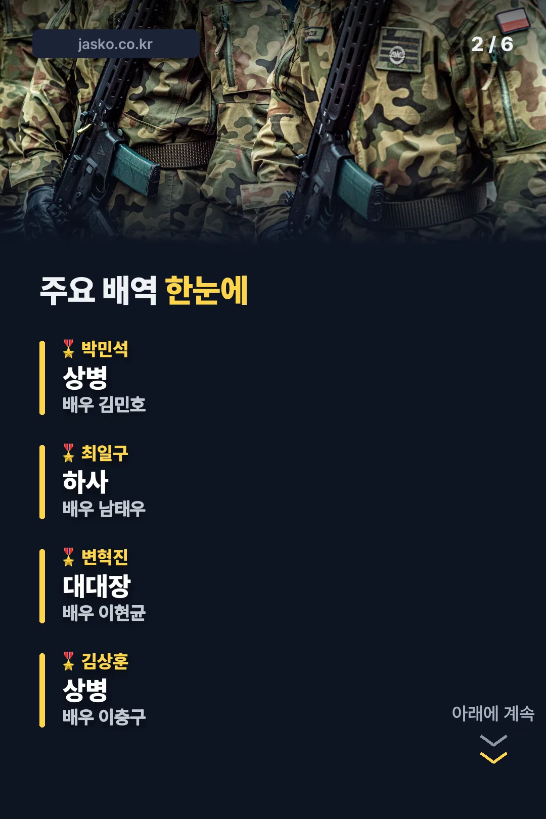 주요 배역 정리